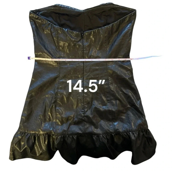 Cotton Candy LA Black Vegan Leather Fit and Flare Dress Size S - Picture 8 of 13